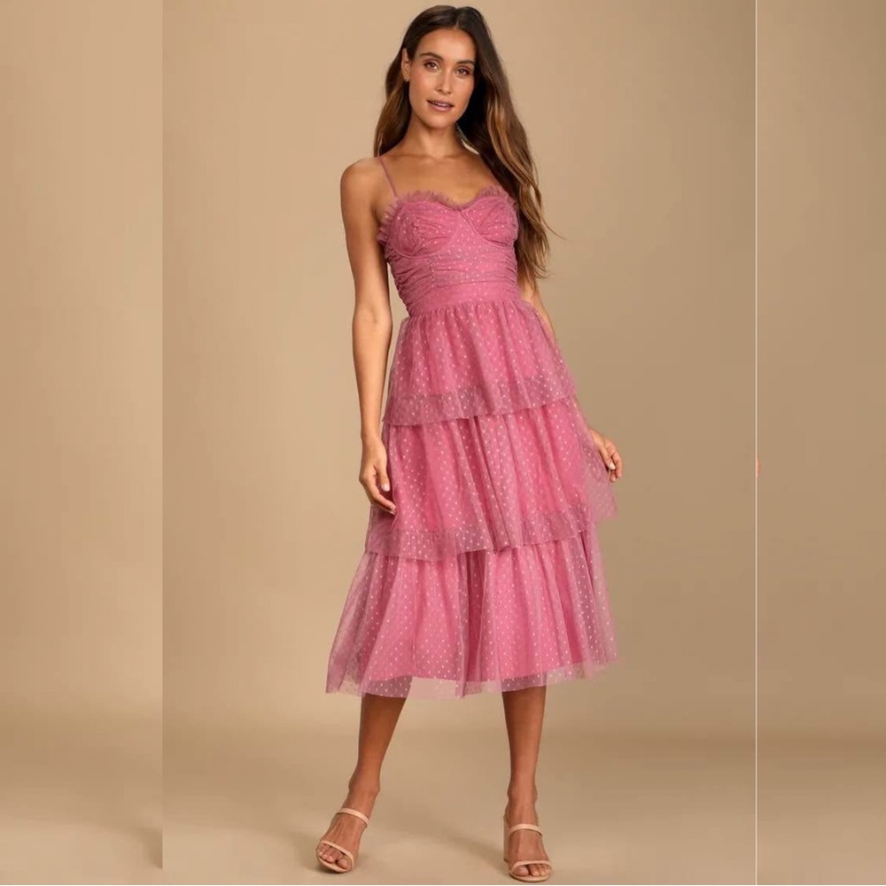 Lulus pink midi dress